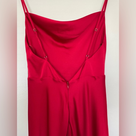 Fame & Partners Red Cowl Neck Long Dress - Picture 3 of 11